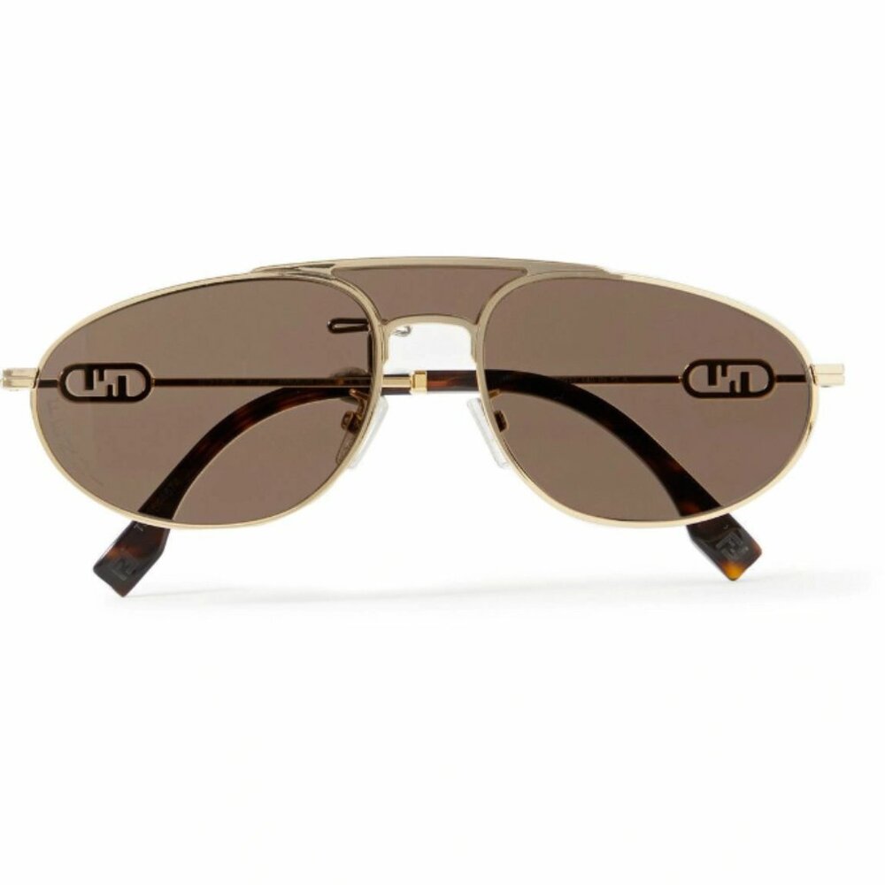 NEW Fendi FE40072U 30E  Fendi - O'Lock Aviator-Style Gold-Tone Sunglasses - Picture 2 of 9